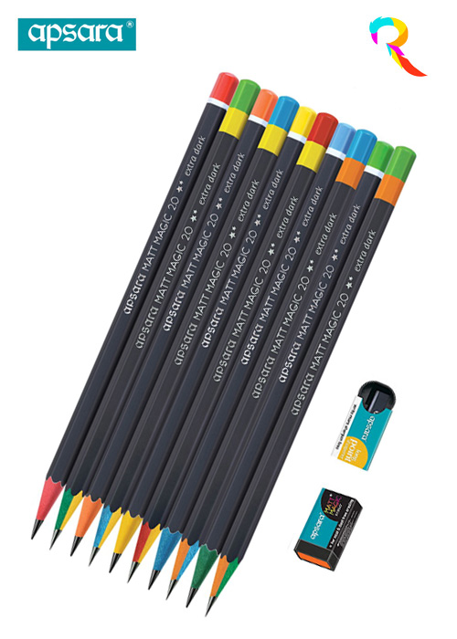 50x Apsara MATT MAGIC Extra Dark Penciluse for school office home artist 