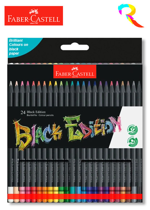 Faber-Castell Black Edition Colour Pencils – 24 Shades –   – Colourful Stationery Sellers